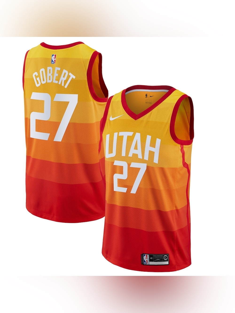 Men's Utah Jazz Rudy Gobert Nike Gold 2019/20 — City Edition Jersey